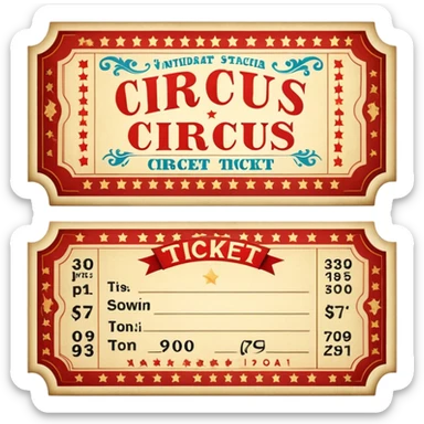 Vintage circus ticket sticker