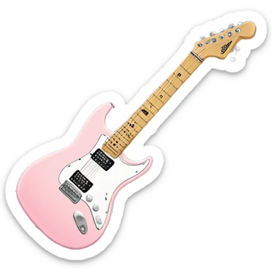 light pink electric guitar  sticker