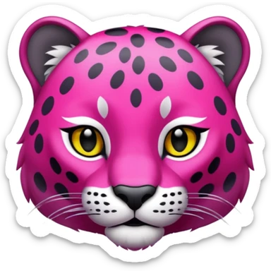 Fuchsia and dark grey panther  sticker