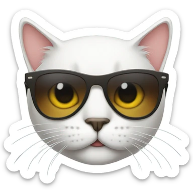 Cat with sunglasses sticker