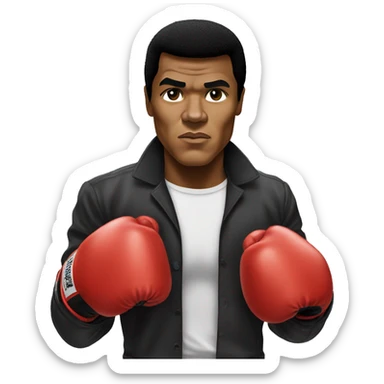 Muhammad ali wearing boxing gloves  sticker