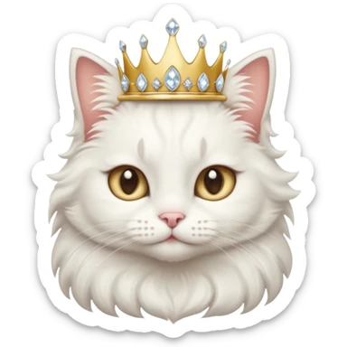 Cat Queen – fluffy white cat with a small diamond tiara.
 sticker