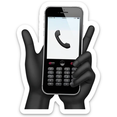 Create me a black 🤚 representing that it hung up the phone call sticker