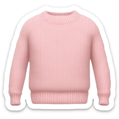 light pink knit sweater by itself without face sticker