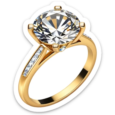 Aesthetic Engagement couple ring  sticker