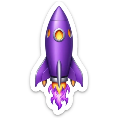 purple rocket purple flame sticker