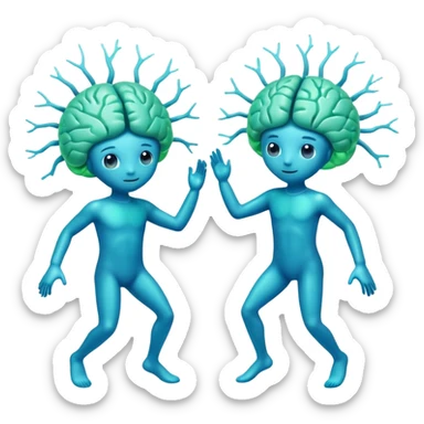 Last two brain cells dancing sticker