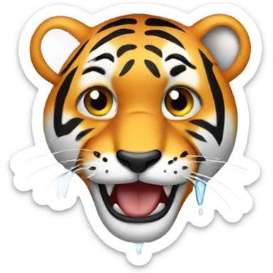 Tiger crying teardrops sticker