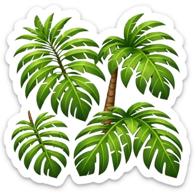 single Palm tree leaf variants for normal emoji sticker