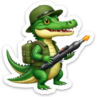 A crocodile as a bombardier sticker