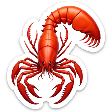 xenomorph alien as lobster like bipedal legs red skin sticker