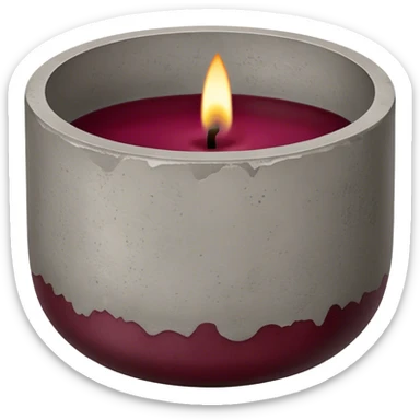 Scented Candle in concrete vessel Burgundy sticker