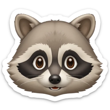 make calm no sharp edjes racoon speaking sticker