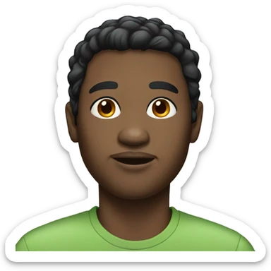 portrait of black hair male, whit skin sticker