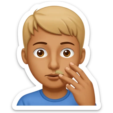 Thumb picking nose sticker