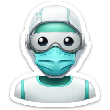 Robot with surgical mask sticker
