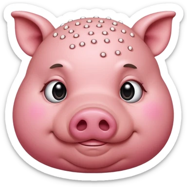 Fat pig with braile forhead sticker
