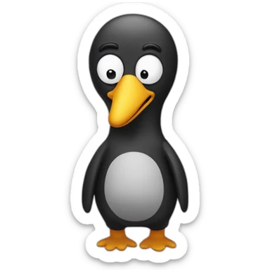pingu as a simpsons character mixed with idk emoji sticker