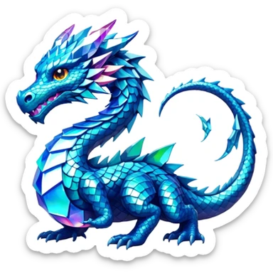 blue diamond dragon sticker