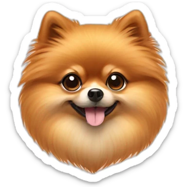 Pomeranian dog with heart eye sticker