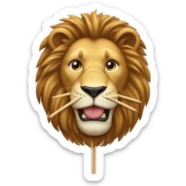 Lion with toothpick  sticker