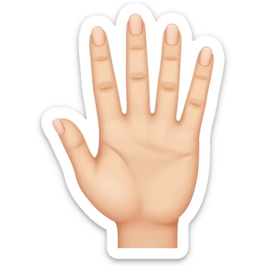 hand showing number four with fingers sticker