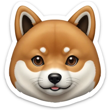 Brown black and White Shiba inu sticker