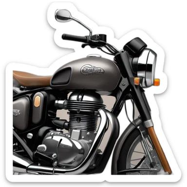 royal enfield classic 350 gunmetal grey Brown seat and matte black engine sticker