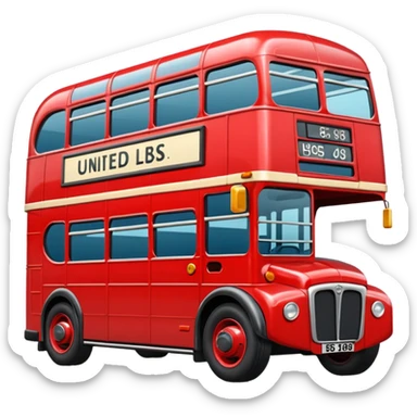 красный двухэтажный автобус из United Kingdom  sticker