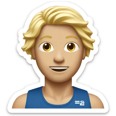 Marathon runner with blond hair sticker