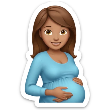 Pregnant Woman with brown hair and light brown skin sticker
