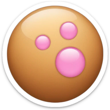 Two skintone balls with pinkish circle inside sticker