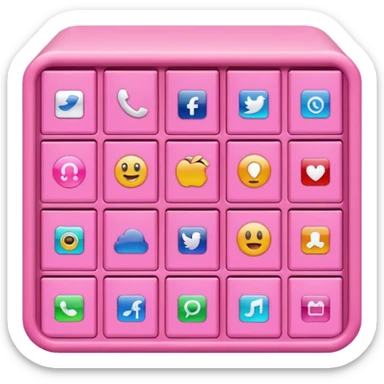 pink app drawer  sticker