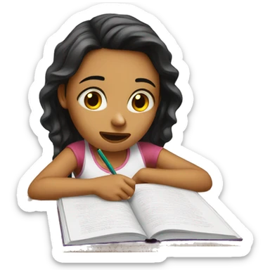 girl studying and crying sticker