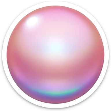 pink iridescent round pearl  sticker