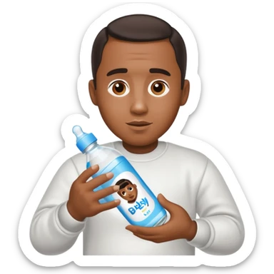 Diddy holding baby oil sticker