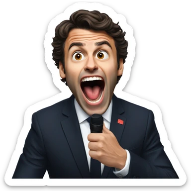 macron scream with gabriel attal sticker