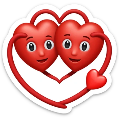 Ein rotes Bsnd zwischen zwei Herzen sticker