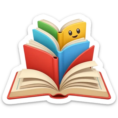 A minimalist emoji-style icon representing wordplay — symbolizing creativity with language. It features an open book or speech bubble merging with playful letters or word fragments, forming a clever visual pun. sticker