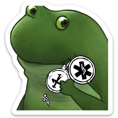 Hospital in Bangkok, Thailand with traditional Thai roof spires, medical symbol sticker