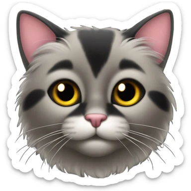 gato negro peludo con sombre sticker