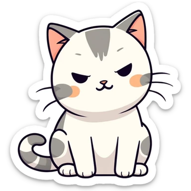 A cute cat pouting because it’s Monday sticker