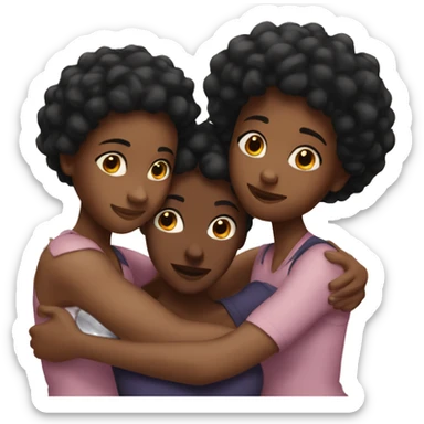 3 black girls hugging sticker