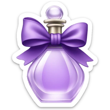 Light purple dainty perfume bottle with dark purple bow sticker