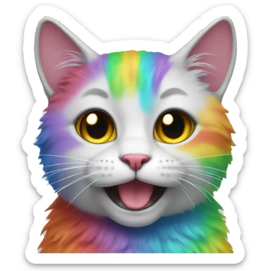 rainbow cat happy sticker