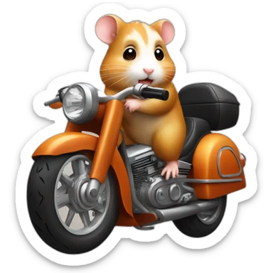 Hamster on a motorcycle with sidecar sticker