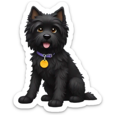 Black scruffy dog with binky sticker