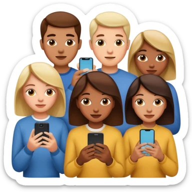 a lot of people on there phones sticker