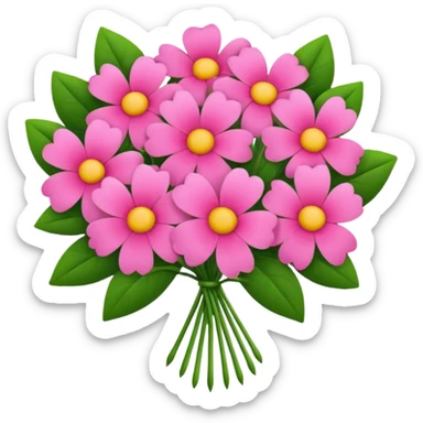 Valentines Day pink flowers sticker