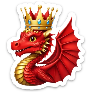 red dragon wears a crown sticker